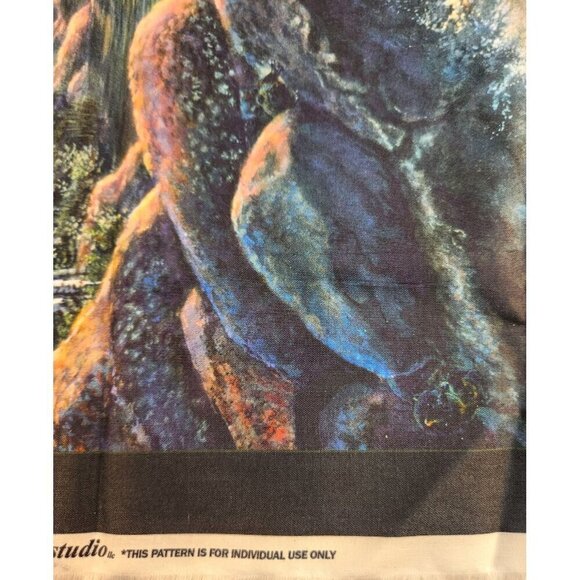 Elisabeths Studio Black 19001 James Meger Birch Fabric Panel 24x44 Eagle Bear Wi - Picture 8 of 8